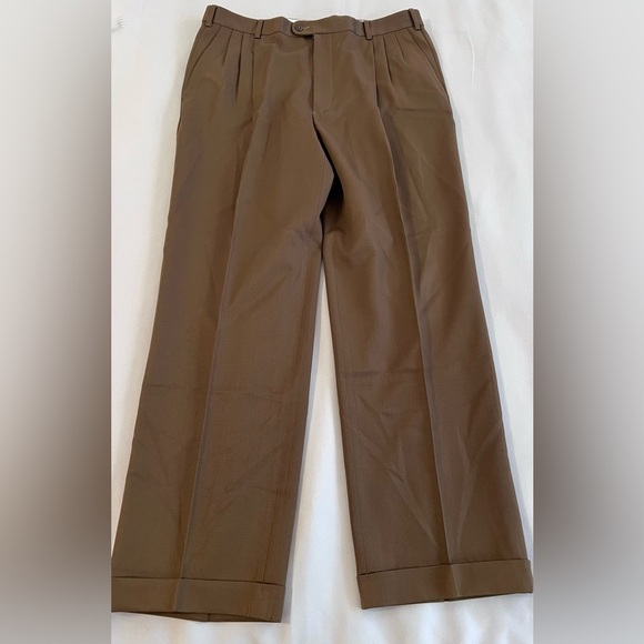 Zanella Men's Brown Wool Dress Pants Size 36X33 Made‎ In Italy - Picture 1 of 10